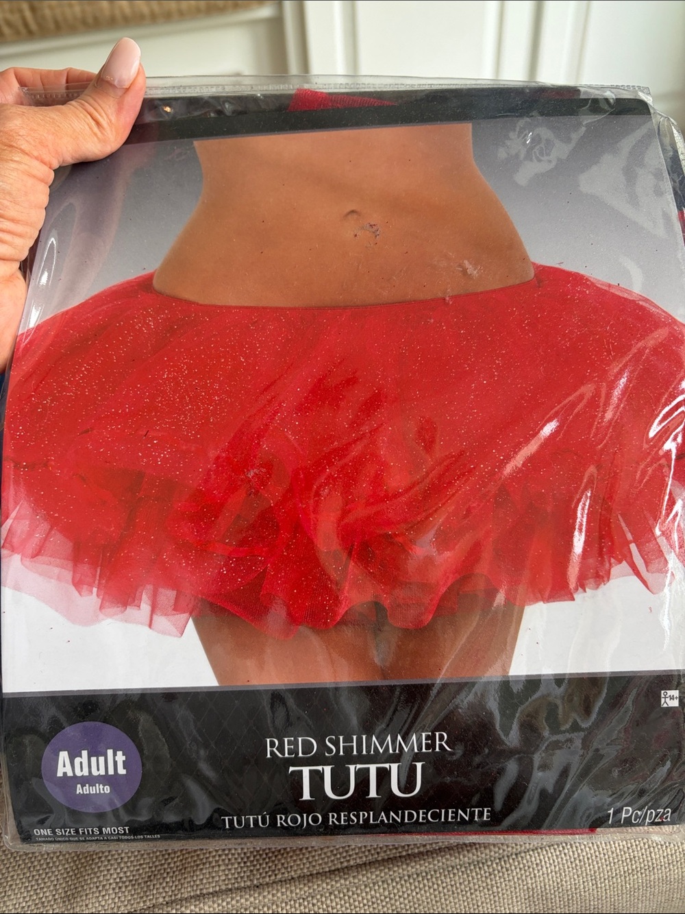 Red Shimmer Tutu Skirt - Adult